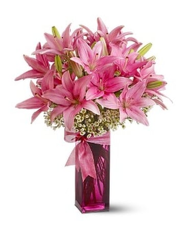 Pretty Pink Lilies Bouquet Flower Arrangement
