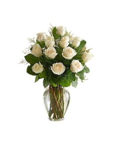 1 DOZ White rose vase Flower Arrangement