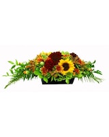 Standard size, 10 inches height and 27 inches wide.