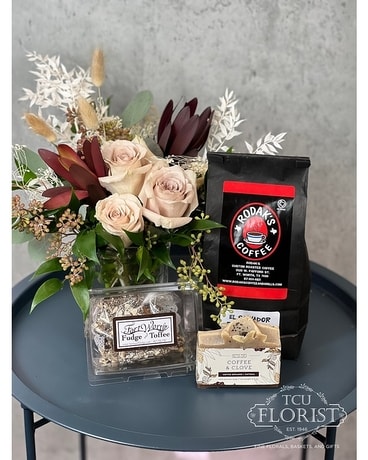 Coffee & Toffee Gift Set Flower Arrangement