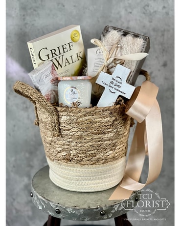 Grieving Heart Basket Flower Arrangement