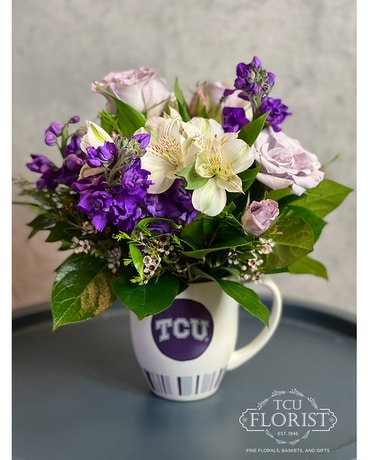 TCU Horned Frog At Heart Mug Flower Arrangement