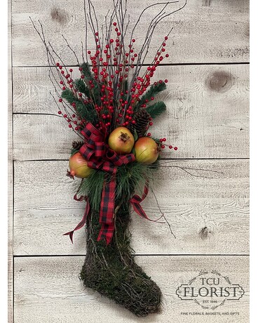 Berry Plaid Stocking Gifts