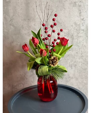 Christmas Tulips Flower Arrangement