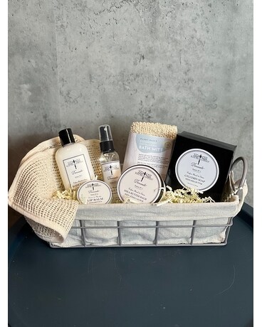 Showered With Love Spa Basket Flower Arrangement