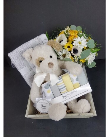 Dog Gone Cute Gift Tray Flower Arrangement
