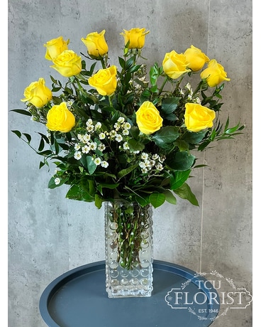 One Dozen Yellow Roses in Fort Worth TX - TCU Florist & Flower Delivery