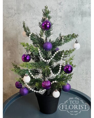 TCU Christmas Tree Flower Arrangement
