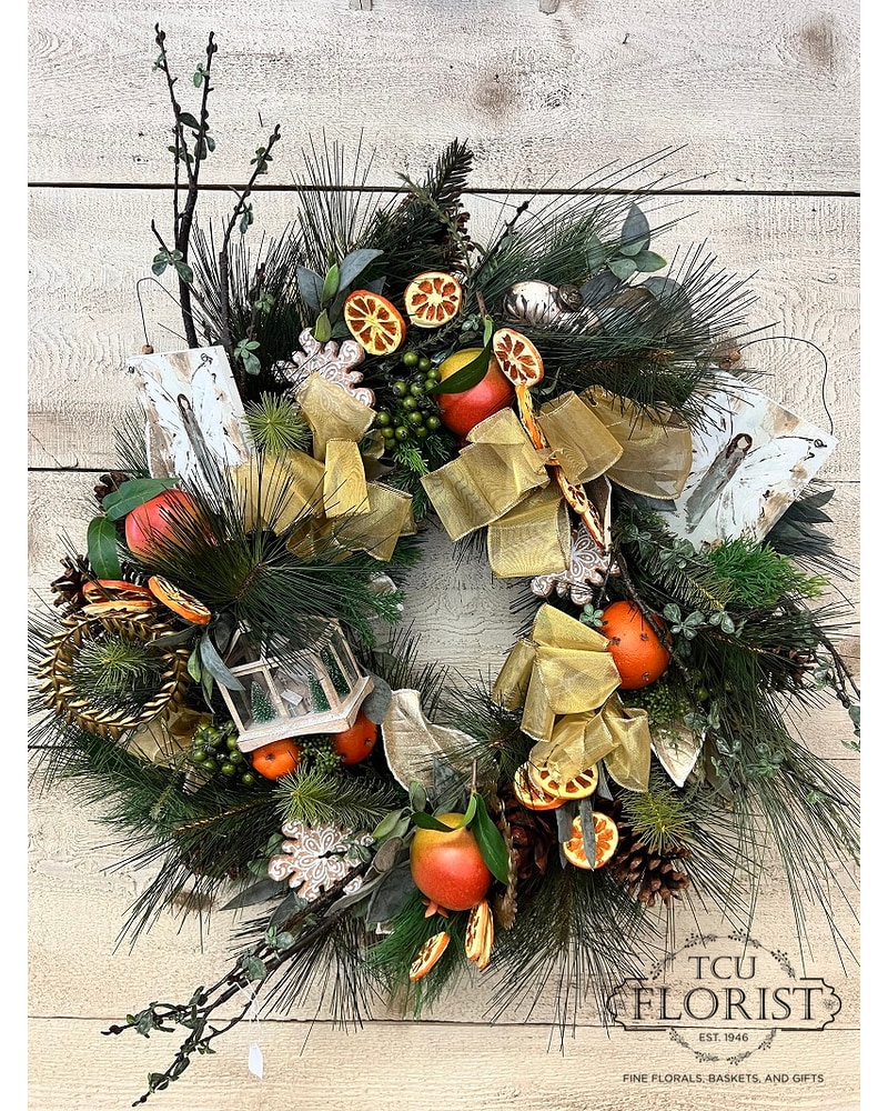 Citrus Christmas Wreath in Fort Worth TX - TCU Florist & Flower