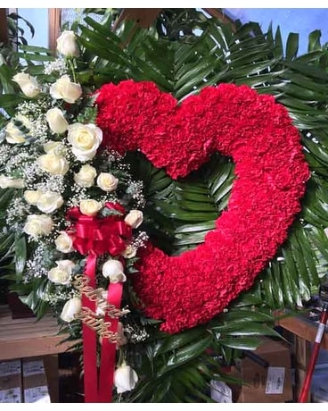 Large Open Heart Flower Arrangement