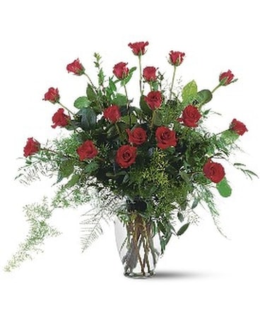 Red Rose Tribute Vase Flower Arrangement