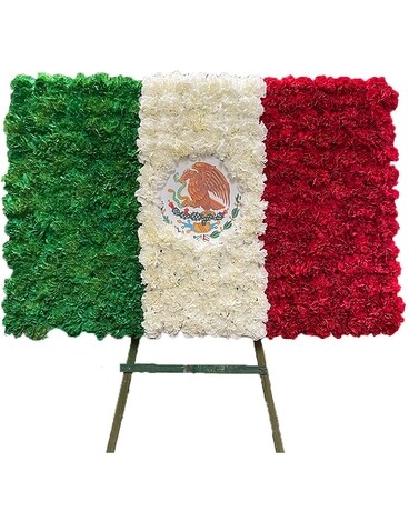 Custom Flag - Standing Spray Funeral Arrangement