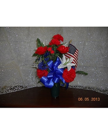 Grave Vases-Patriotic Flower Arrangement