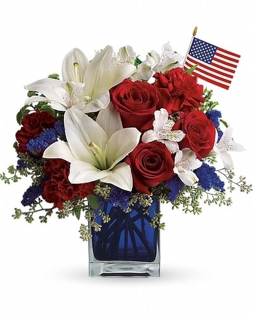 America The Beautiful Cube Flower Arrangement