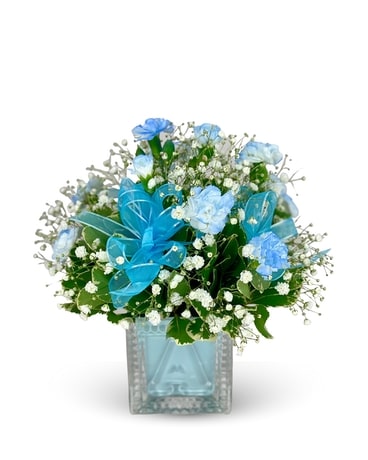 Welcome Little One - Blue Flower Arrangement