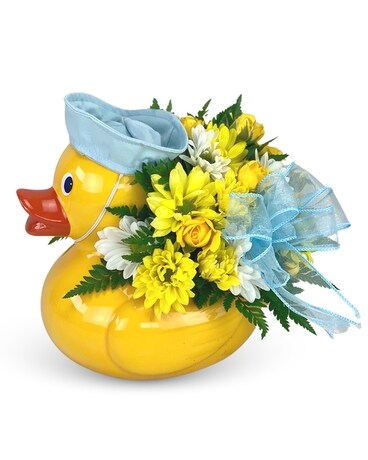 Just Ducky - Blue Flower Arrangement
