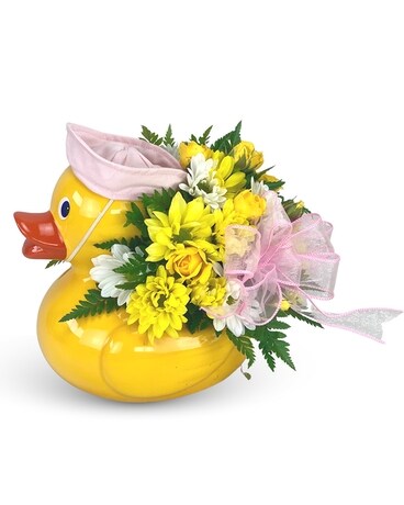 Just Ducky - Pink Flower Arrangement