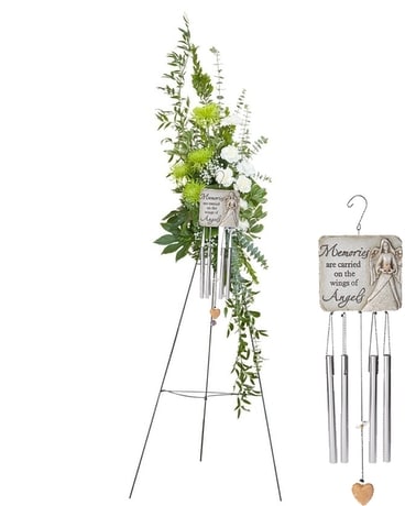 Wind Chime Easel Spray Flower Arrangement