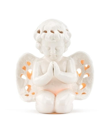Light Up Praying Cherub Flower Arrangement