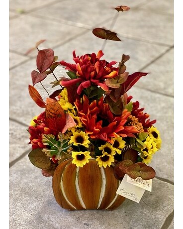 Harvest Pumpkin Flower Arrangement