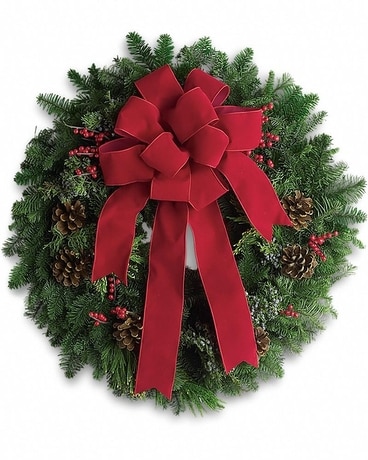 Classic Christmas Wreath Flower Arrangement