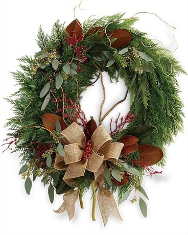 Rustic Christmas Wreath Flower Arrangement