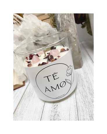 Te Amo Candle Flower Arrangement