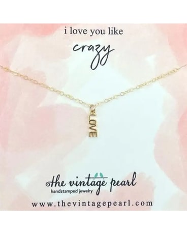 I Love You Like Crazy Necklace by Vintage Pearl Gifts
