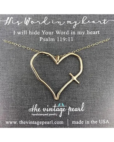 His Word in My Heart Necklace by Vintage Pearl Gifts