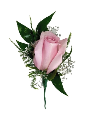 Rose Bout with Silver Accents Boutonniere
