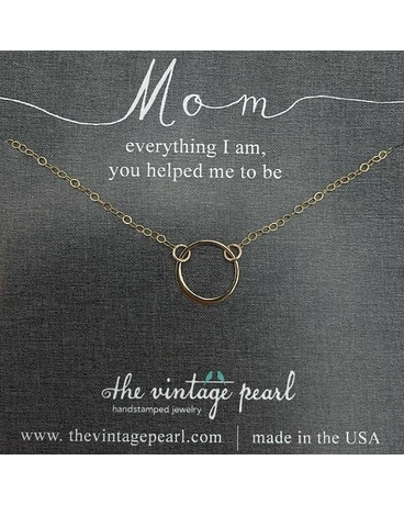 Mom Gold Necklace Flower Arrangement