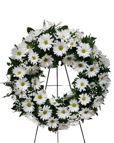 Daisy Memorial Wreath Flower Arrangement