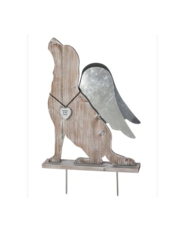 Remembrance Dog Staked Sign Flower Arrangement