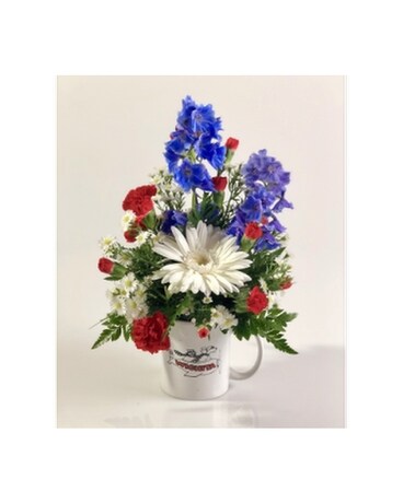 Wichita Airplane Mug Flower Arrangement