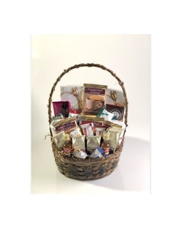 Chocolate & Coffee Basket Flower Arrangement