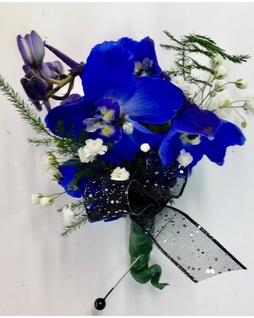 Blue Delphinium Boutonniere Boutonniere