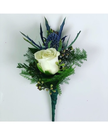 Rose & Thistle Boutonniere Boutonniere
