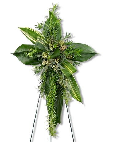Natural Cross Funeral Arrangement
