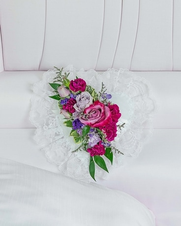 Majestic Heart Pillow Funeral Arrangement