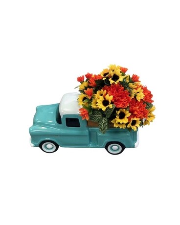 Chevy Truck Artificial Arrangement Flower Arrangement
