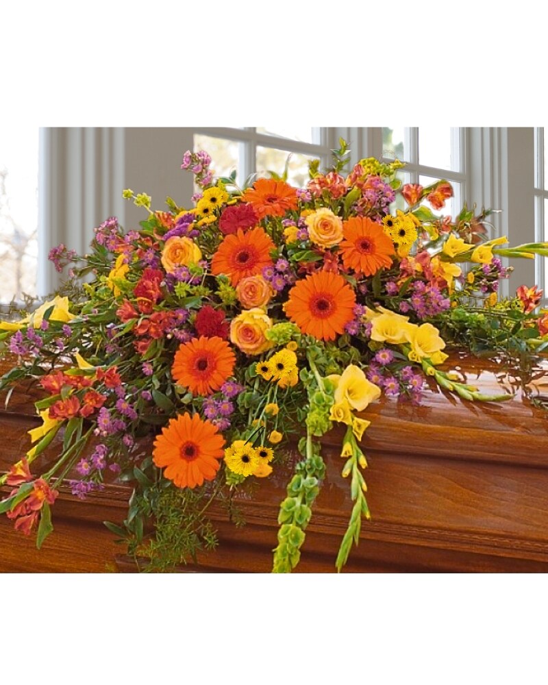 Summer Sentiments Casket Spray in Wichita KS - Tillie's Flower Shop