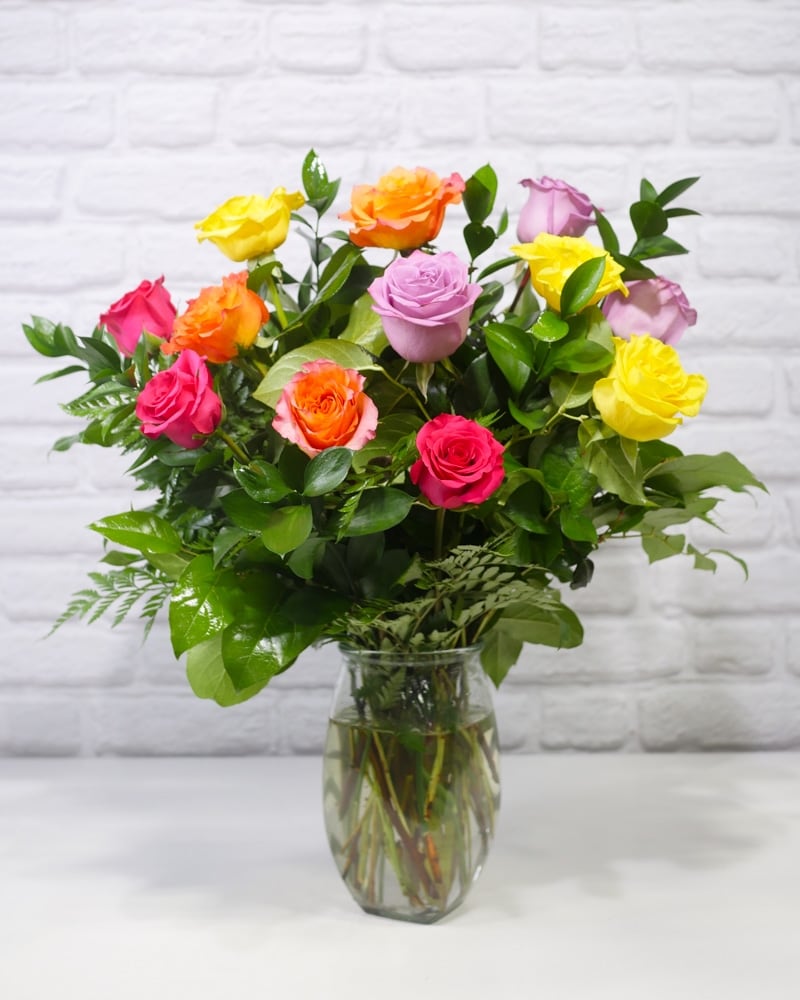 Dozen Assorted Roses in Deerfield IL - Swanson's Ashland Addison