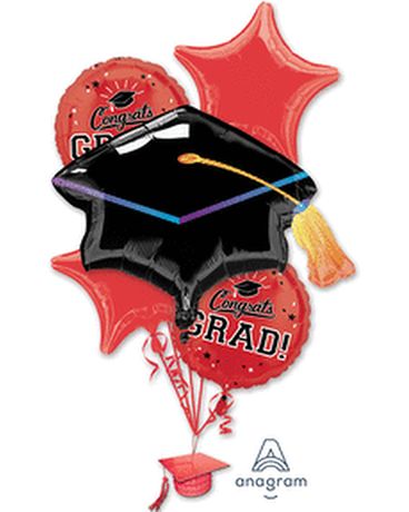 Graduation Red Balloon Bouquet