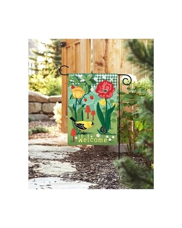 Gingham Goldfinch Garden Flag Gifts
