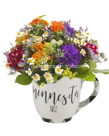 MN Nice Mug with Fresh Flowers or Plants Specialty Arrangement