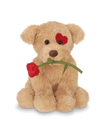Connor Cuddlesmore Dog with Rose Plush Gifts