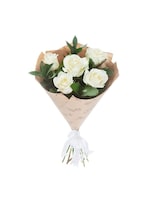 5stem Colored Rose Wrap size,  inches height and  inches wide.