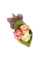 3stem Colored Rose Wrap size,  inches height and  inches wide.