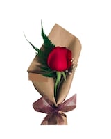 Single Red Rose Wrap size,  inches height and  inches wide.