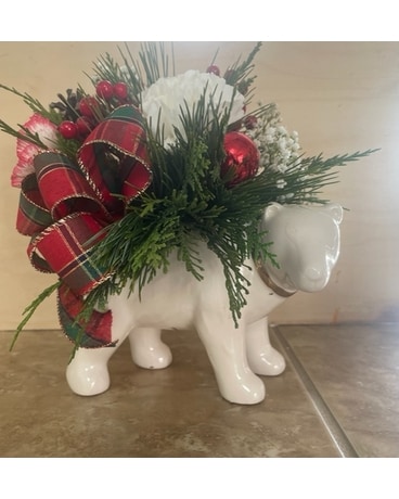 Polar Bear Christmas Flower Arrangement